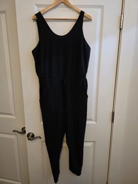 all in motion Black Sleeveless Drawstring Jumpsuit